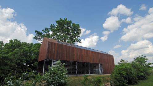 modern building with wood exterior